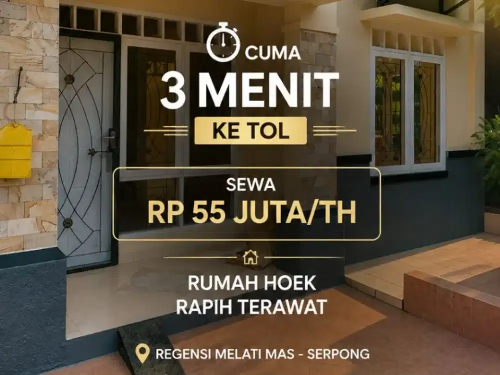 Sewa Rumah Bagus dan Terawat, 3 menit ke Tol di Regensi Melati Mas - Serpong