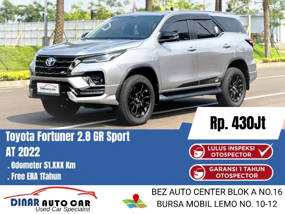 (55Jt) Fortuner Diesel GR 2022 At Matic B Genap Warenty 1Th*Dinar Auto