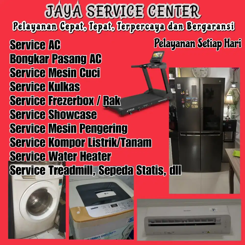 Service AC Kulkas Frezer Bongkar Pasang AC Servis Mesin Cuci Treadmill