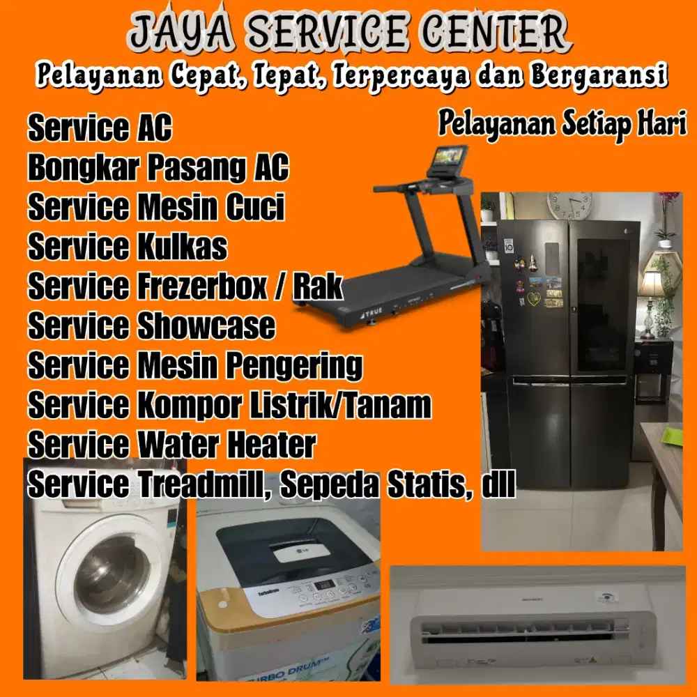 Service AC Bongkar Pasang AC Servis Mesin Cuci Kulkas Frezer Treadmill