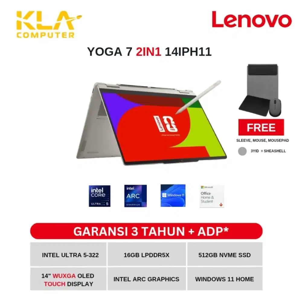 Promo Cicilan bunga 0% Laptop Lenovo Yoga 7 2in1 d KLAKomputer Mataram