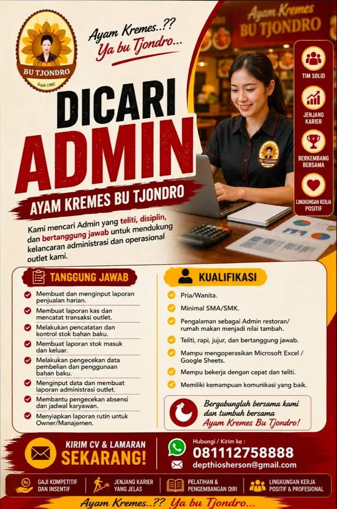 Di Cari Admin Rumah Makan