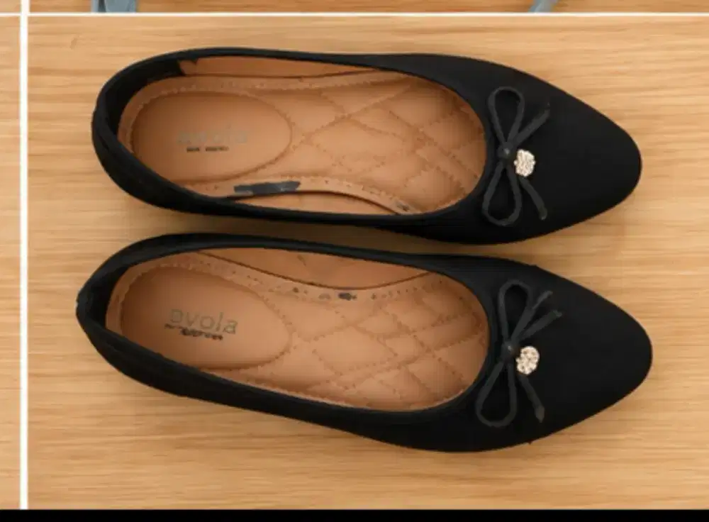 FLATS SHOES HITAM DAVIOLA SIZE 37 kondangan 120k