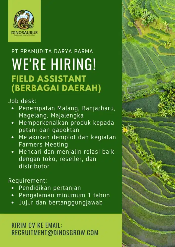 DICARI  LOKER FA ( FIELD ASISTEN)