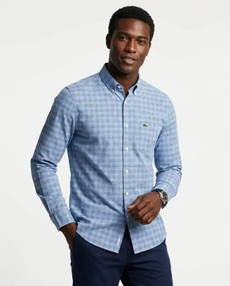 Kemeja Long Shirt LACOSTE blue Size 38/S