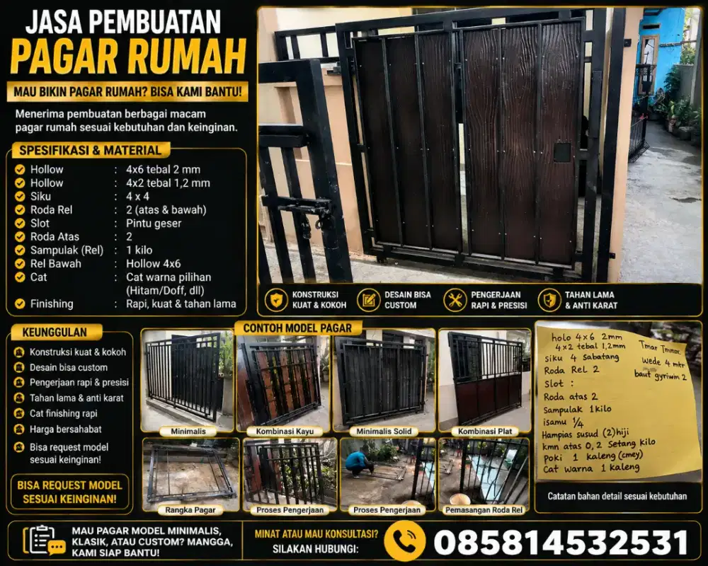 Pembuatan pagar minimalis
