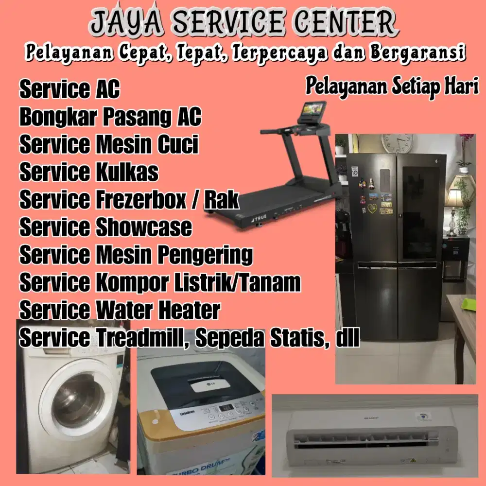 Service AC Kulkas Frezer Bongkar Pasang AC Servis Mesin Cuci Treadmill