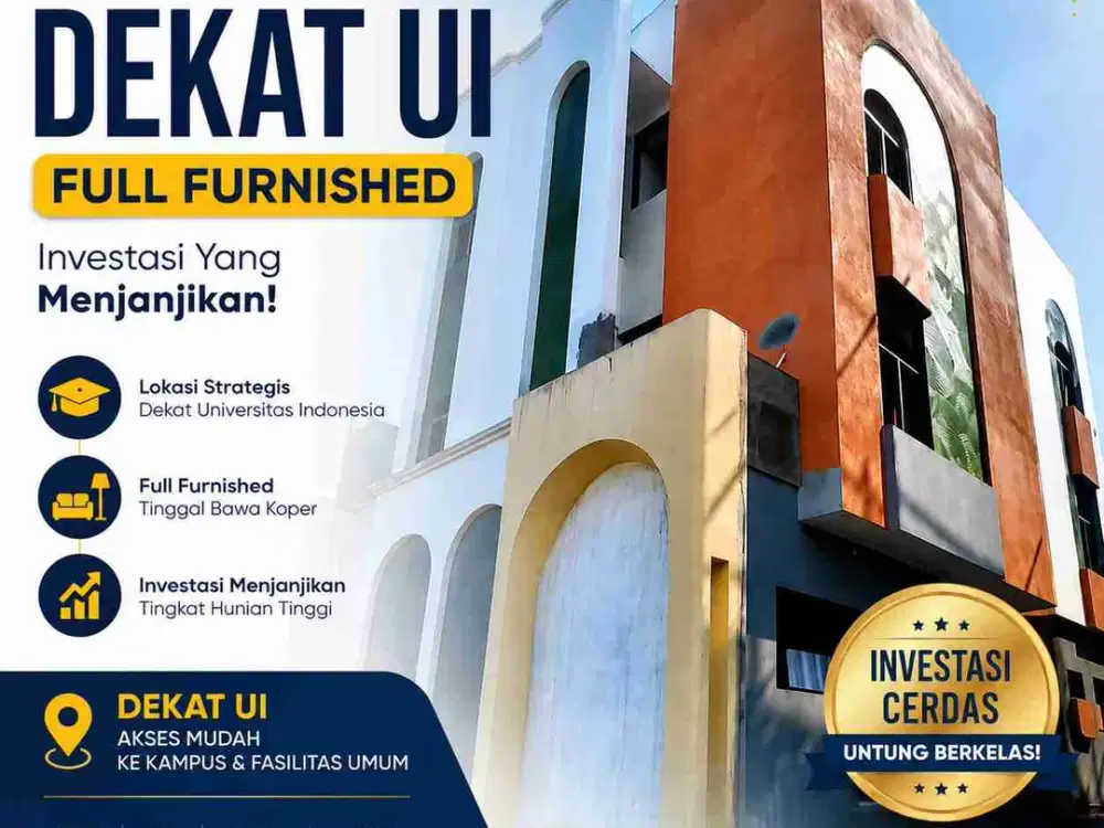 Jual Kost Premium di UI, Ring 1 Hanya 2 Menit Pintu Kukel Vokasi, Occupancy Tinggi, Penyewa Datang Sendiri Tanpa Iklan, Sistem Autopilot Profesional, Free Manajemen, SHM