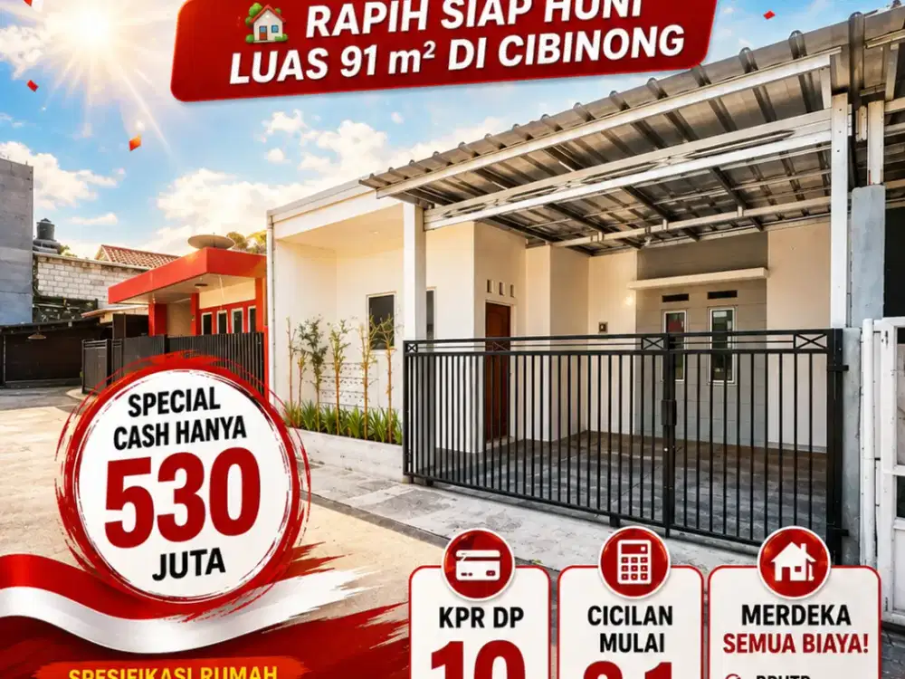 Rumah Rapih Lega Siap Huni Tanpa Renovasi Luas 91 Meter Cicilan 3 JUTA-an