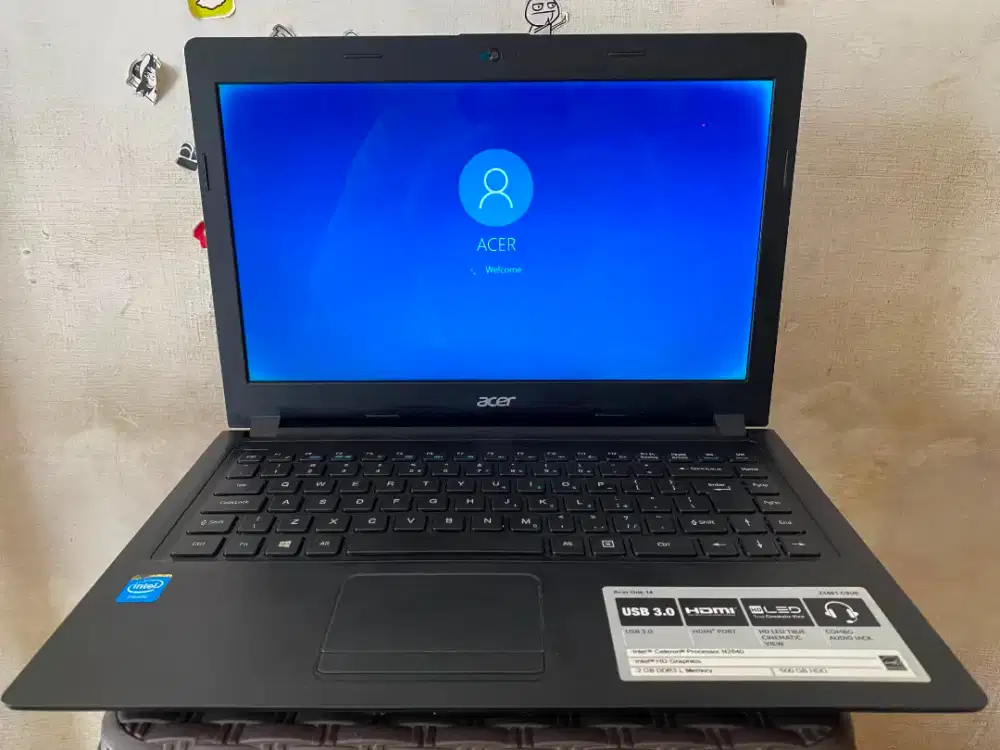 JUAL LAPTOP ACER Z1401 INTEL N2840 RAM4GB HDD500GB WIN10 ORI