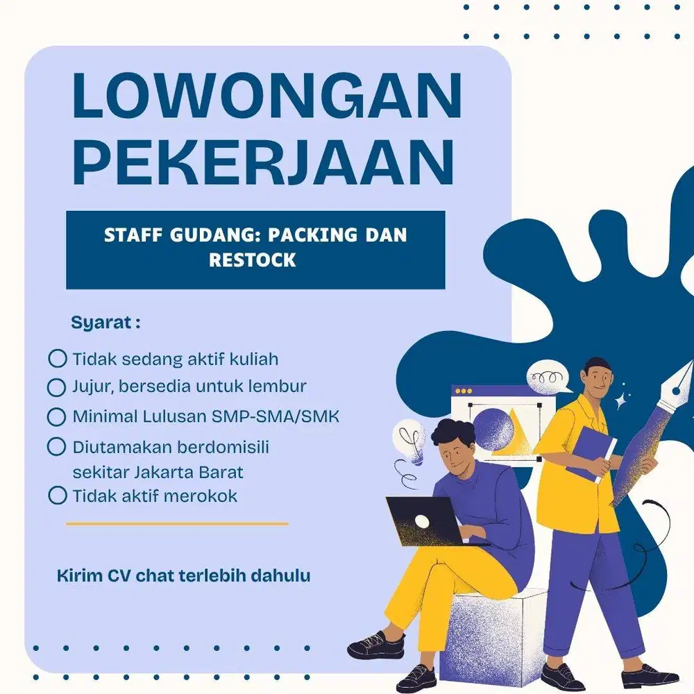 Lowongan Kerja - Staff Gudang Posisi Packing dan Restock