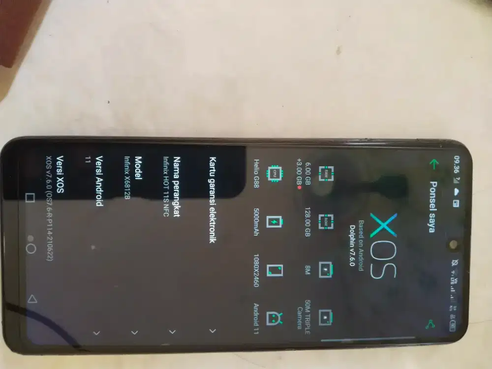 Infinix hot 11s NFC 6/128 black unit only