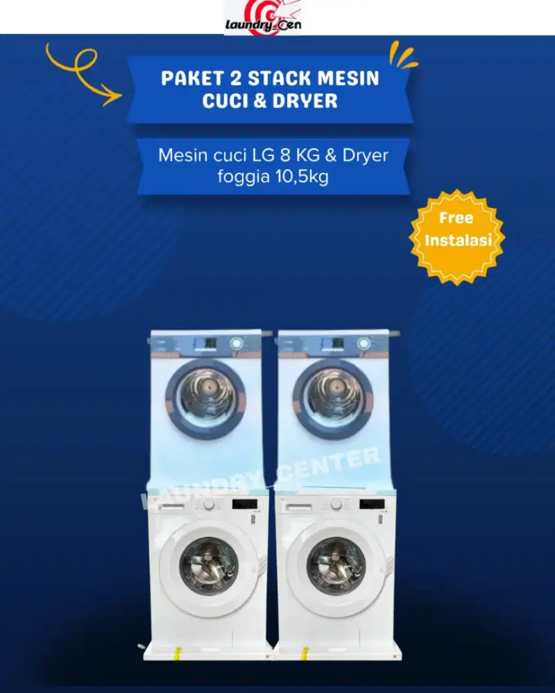 Paket usaha Laundry Mesin Dryer foggia dan Mesin cuci Lg