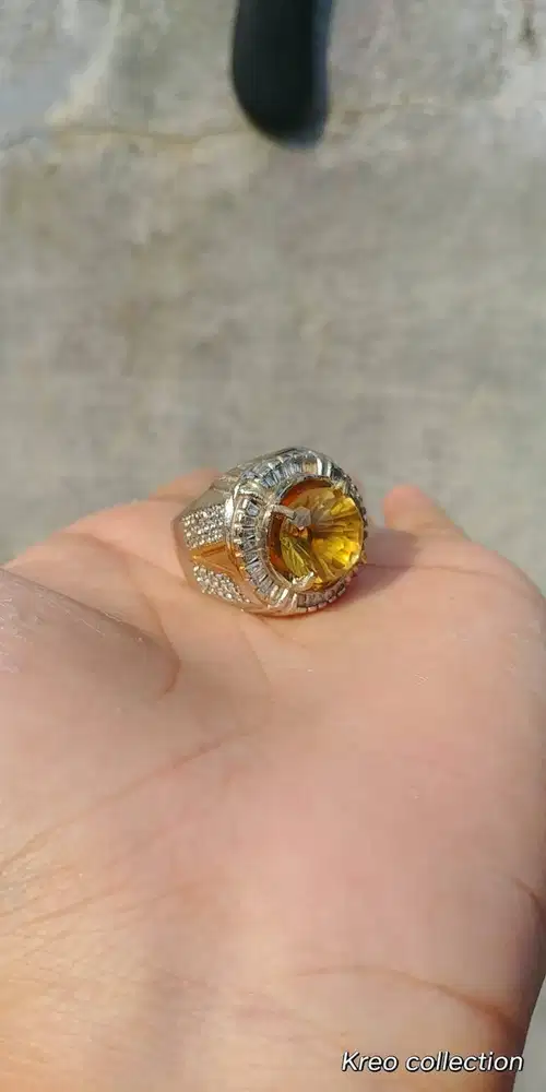 Cincin Batu Citrine + Memo Java Gems