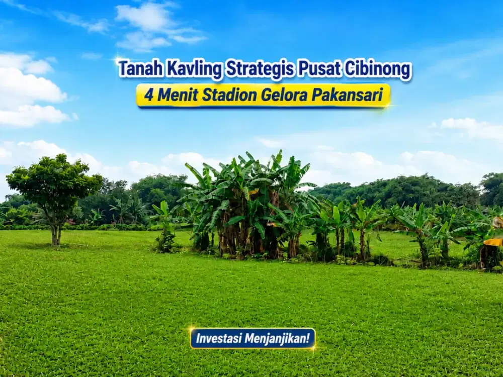Dijual Tanah Kavling 4 Menit Menuju Stadion Gelora Pakansari