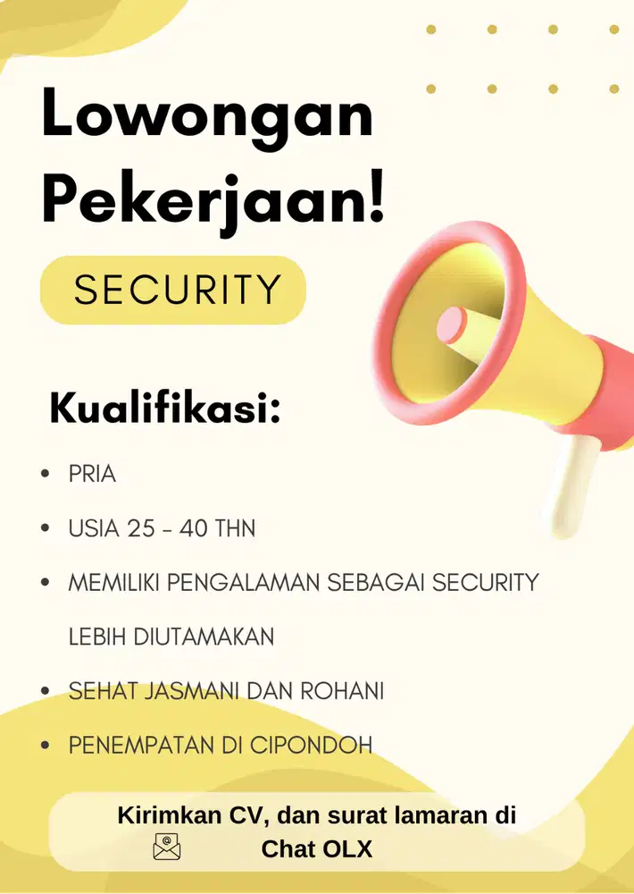 LOWONGAN PEKERJAAN SECURITY