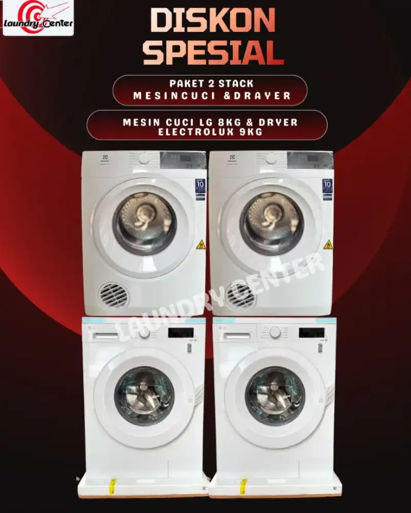 Paket usaha laundry Dryer Electrolux & Mesin cuci Lg