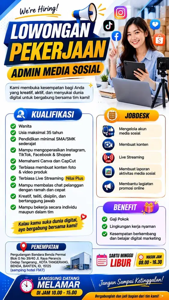 LOWONGAN KERJA ADMIN MEDIA SOSIAL (URGENT)