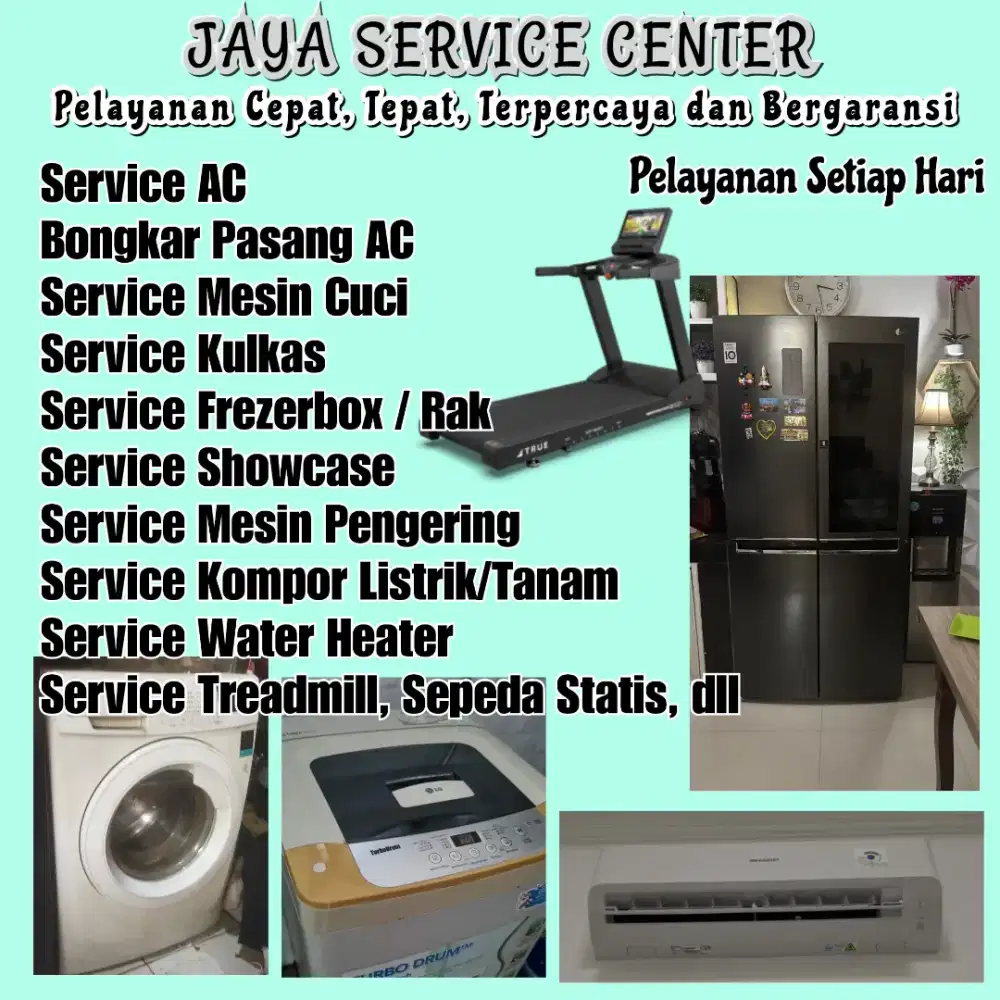 Service Kulkas Frezer AC Bongkar Pasang AC Servis Mesin Cuci Treadmill