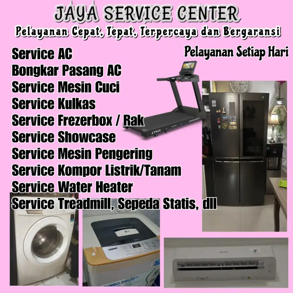 Service Kulkas Frezer Bongkar Pasang AC Servis AC Mesin Cuci Treadmill