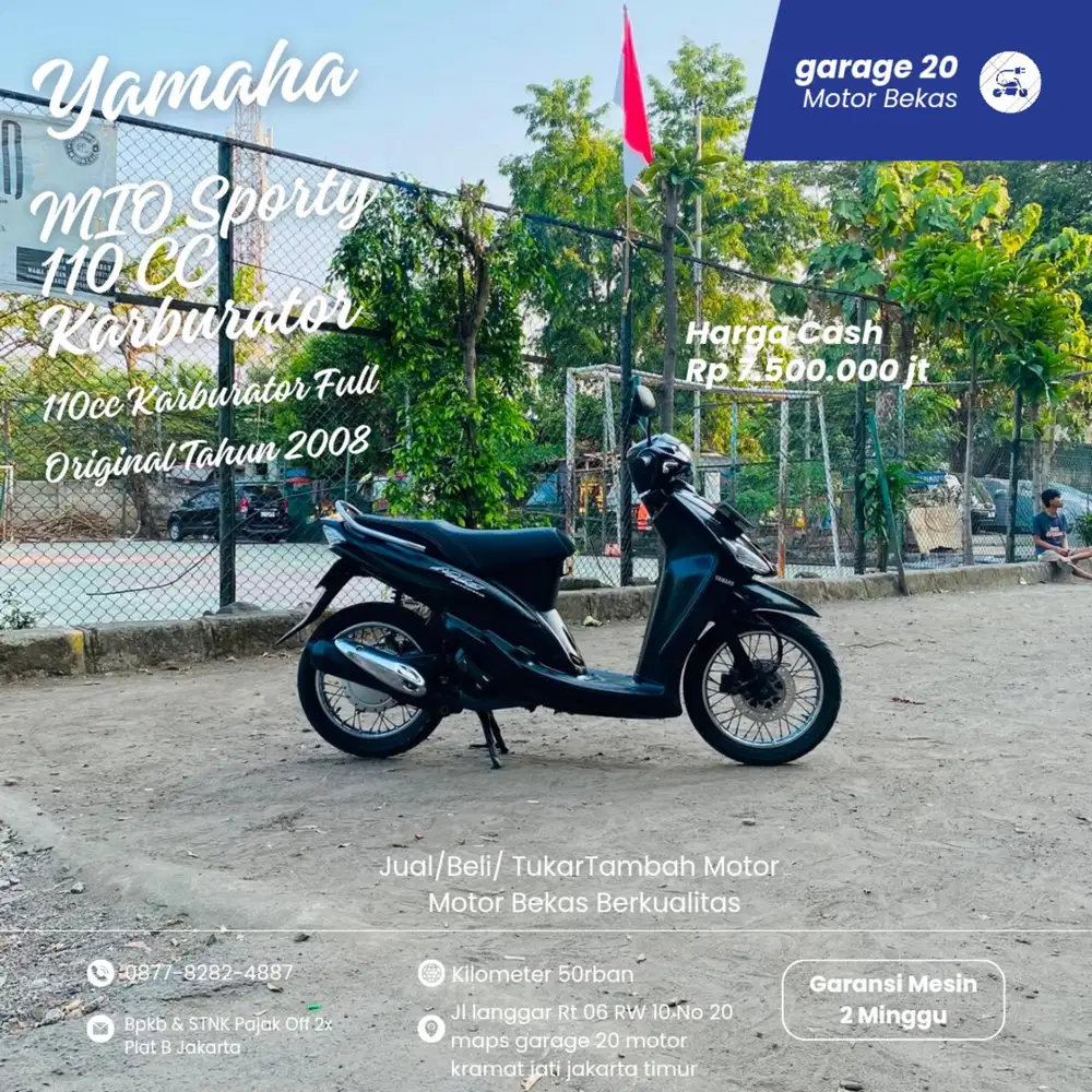Yamaha Mio Sporty 110cc Karburator Full Original Tahun 2008 pajak Off