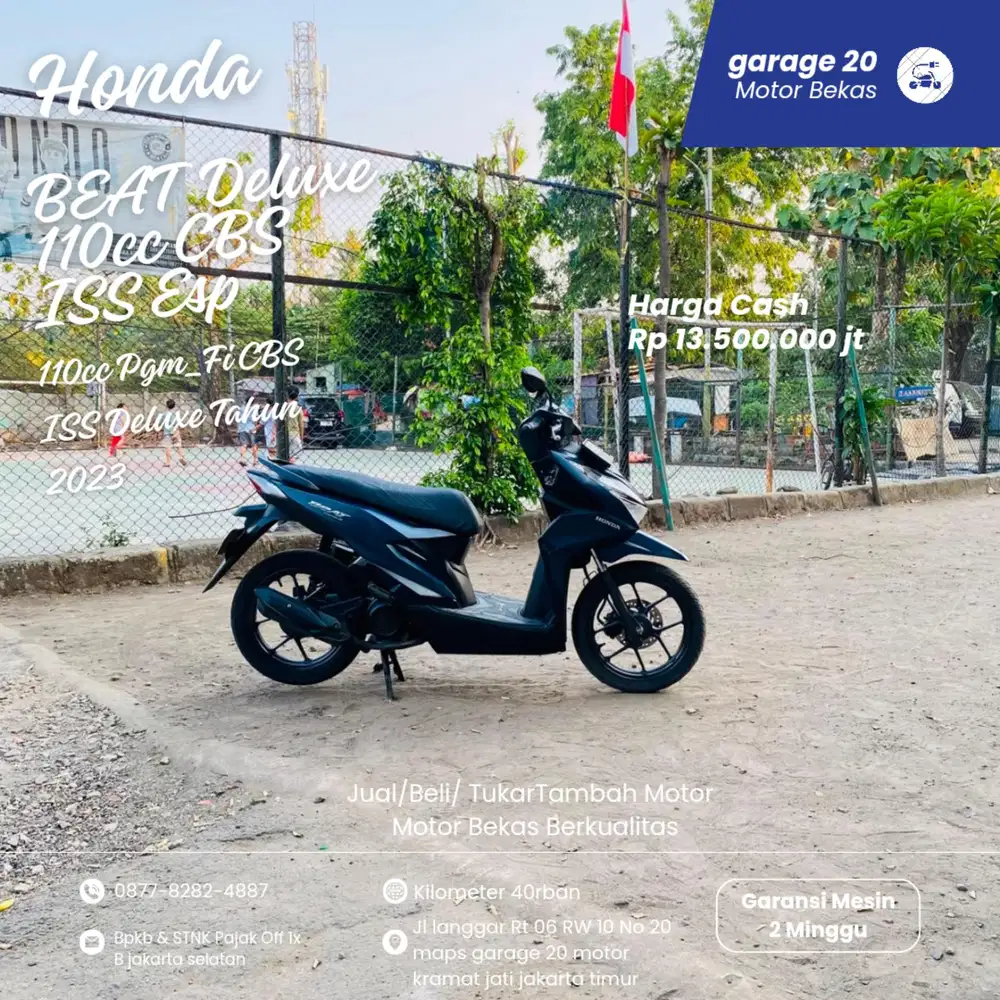 Honda Beat Deluxe 110cc CBS ISS Esp Fi Tahun 2023 Pajak Off