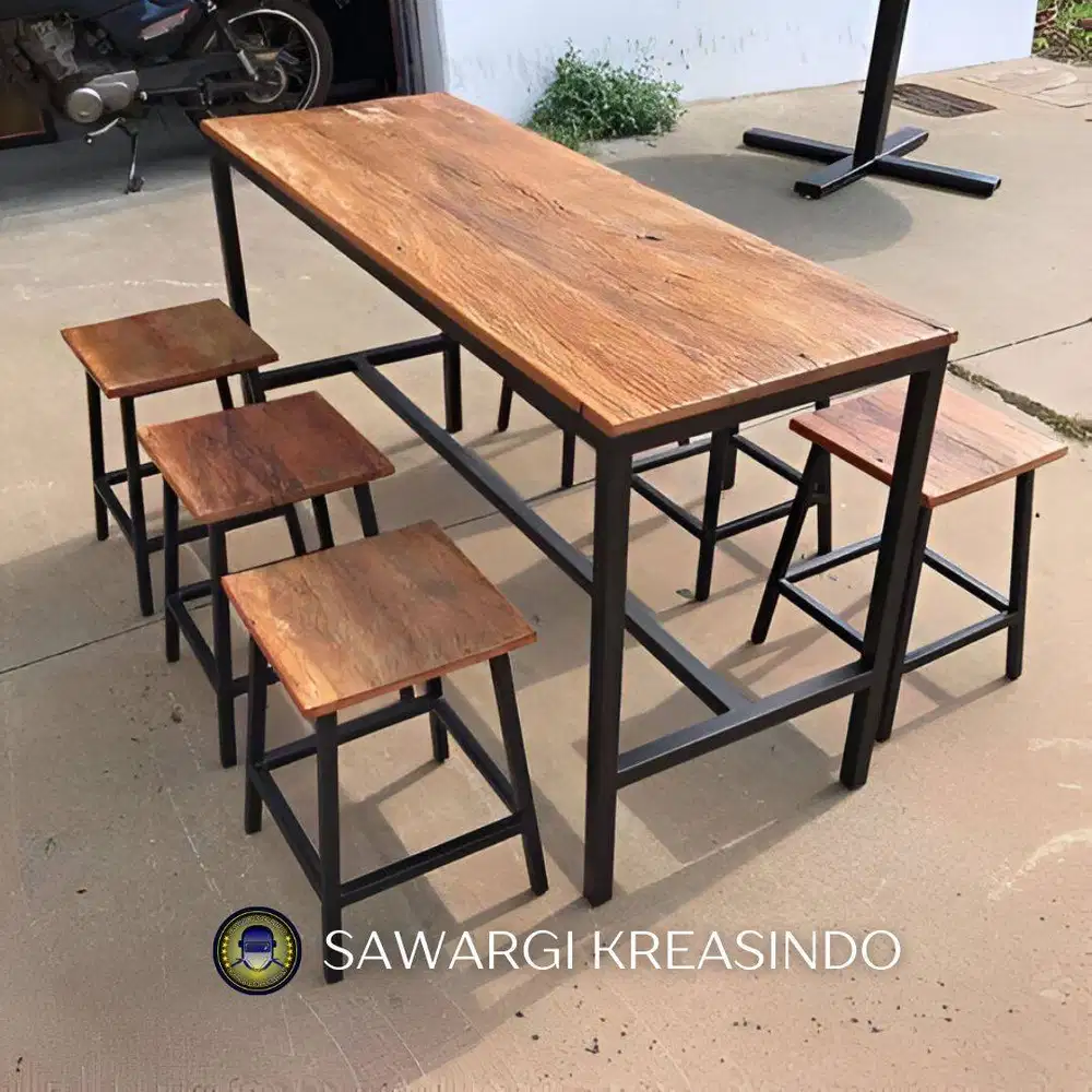 Meja Kursi Cafe Rangka Besi Minimalis & Kokoh
