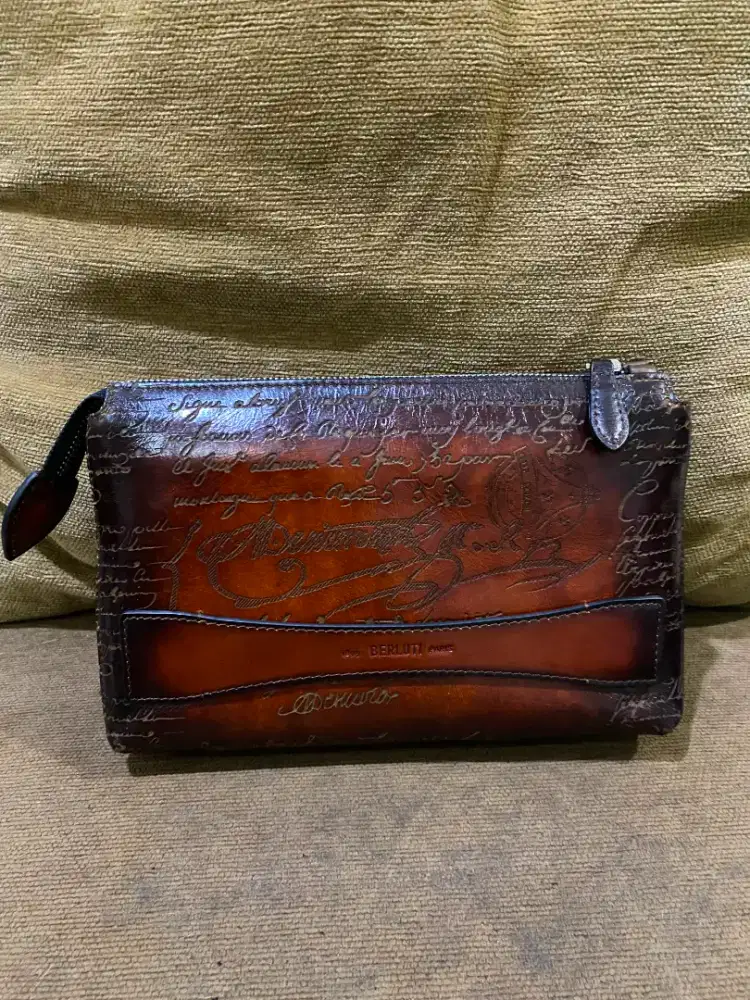 Handbag berluti brown leather kaligrapi mewah