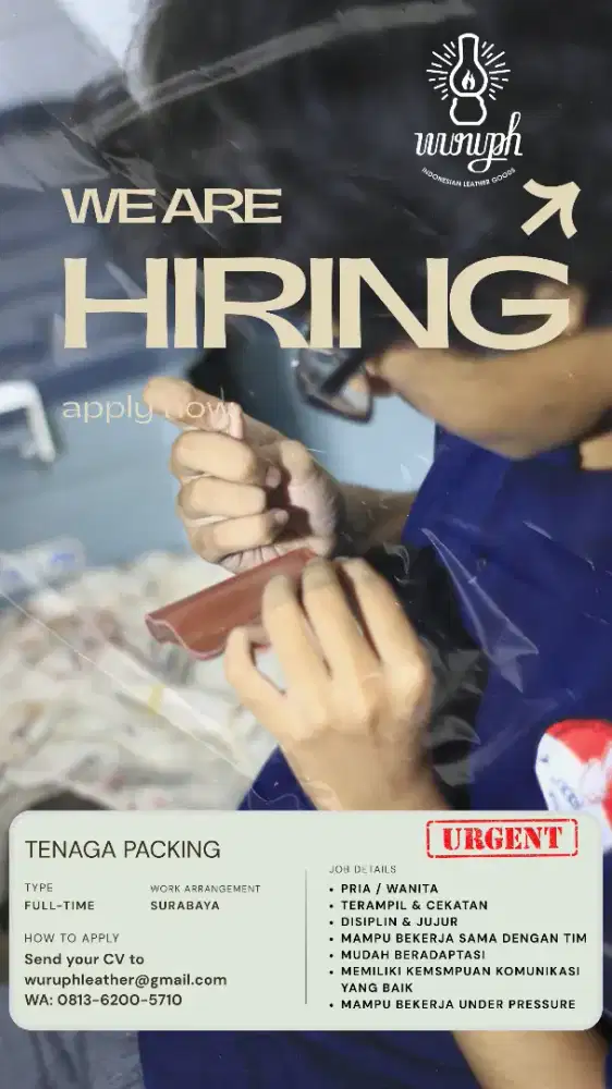 Dibutuhkan staff produksi dan packing