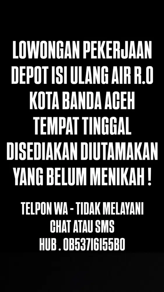 LOWONGAN KERJA DEPOT AIR