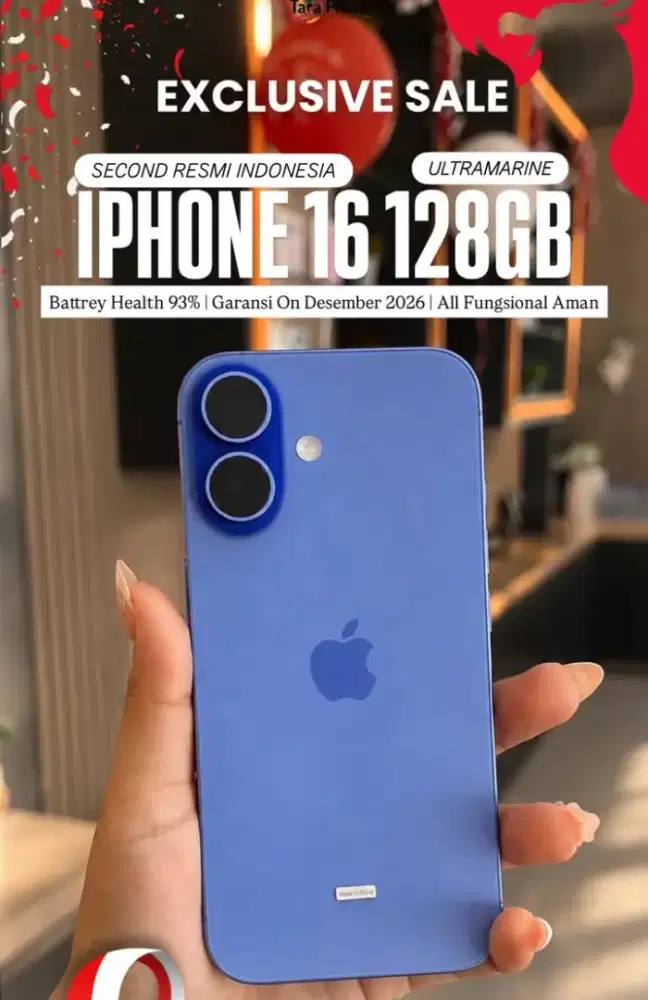 16 128Gb second resmi, Taraphone Sidoarjo