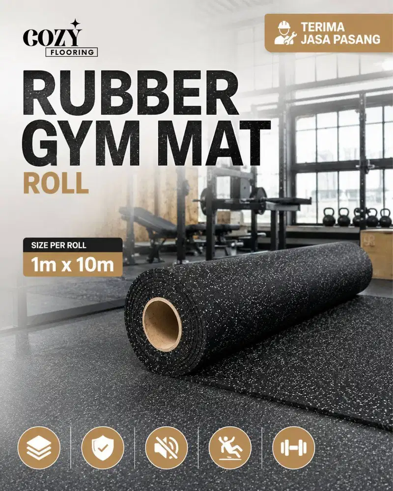 Rubber Roll Gym Maxive / Rubber Flooring Gym motif corak
