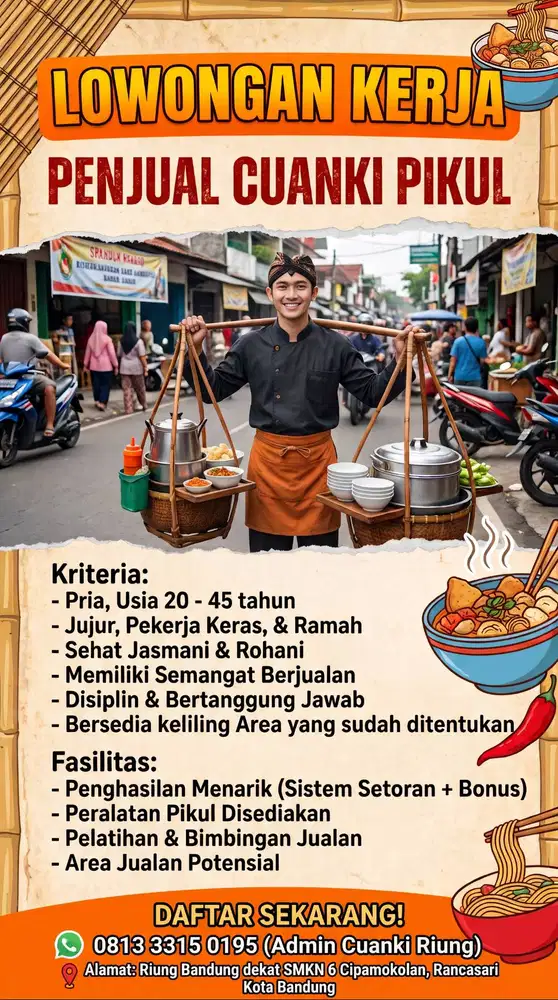 lowongan kerja jualan cuanki