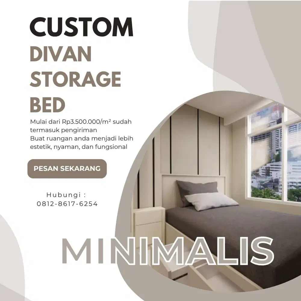 Custom Divan Storage Bed Minimalist HPL Luar-Dalam