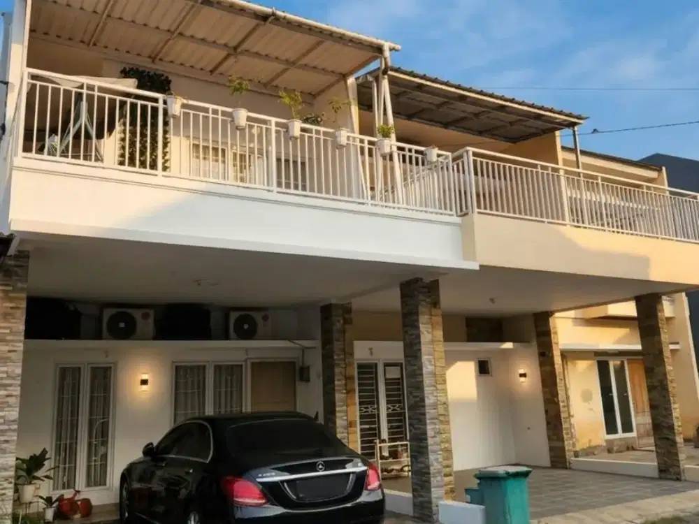 DIJUAL CEPAT PINDAH KE LUAR NEGRI RUMAH 2½ LT SEMI/FULLY FURNISHED SIAP HUNI DI SERPONG GARDEN CISAUK