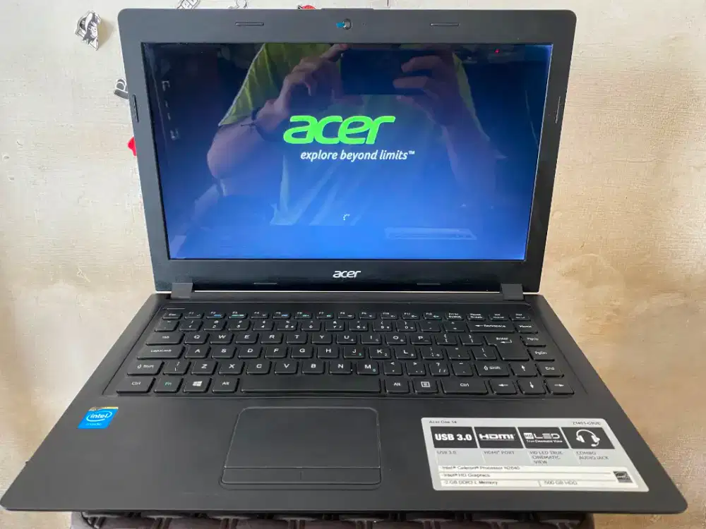 JUAL LAPTOP ACER Z1401 INTEL N2840 RAM4GB HDD500GB WIN10 ORI GARANSI