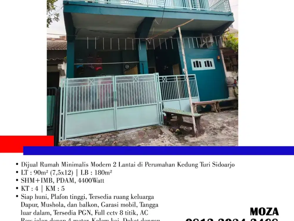 Dijual Rumah Minimalis Modern 2 Lantai di Perumahan Kedung Turi Sidoarjo