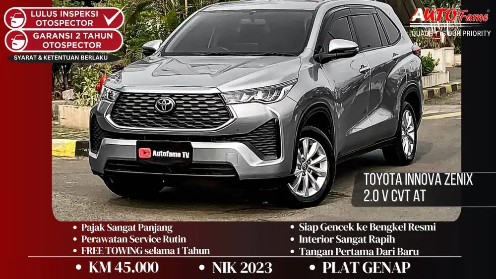 KM45RB Toyota Innova Zenix 2.0 V CVT AT Silver On Brown NIK 2023 Tgn 1