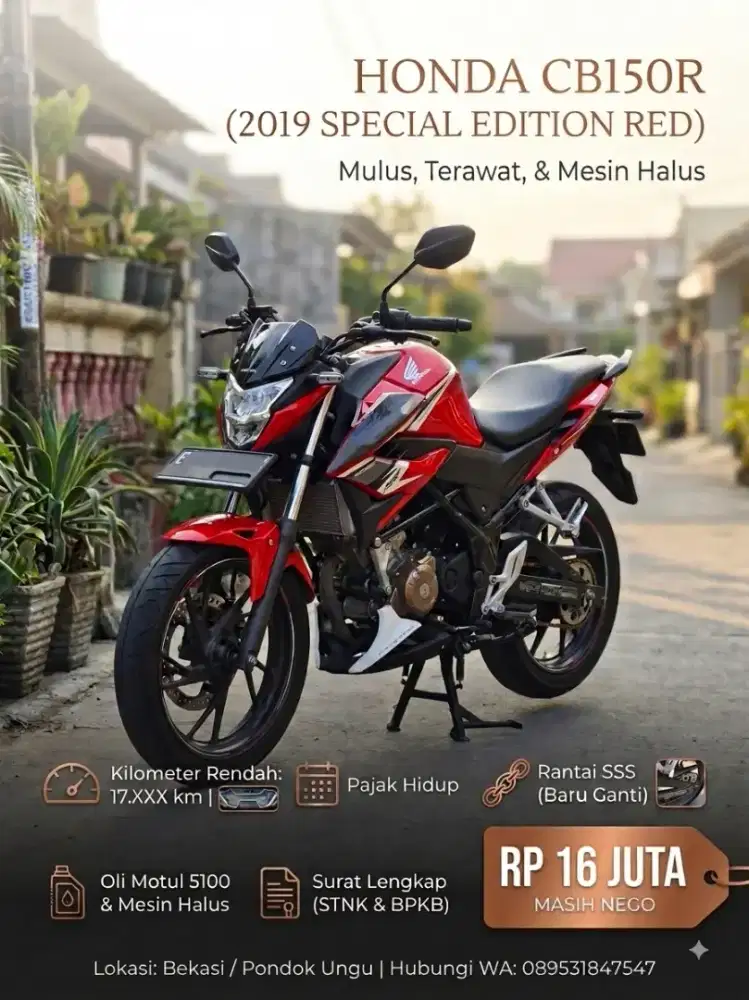 JUAL CB 150R 2019 - KM LOW, PAJAK HIDUP, NEGO