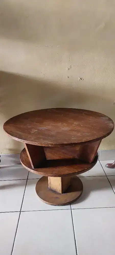 jual meja pendek minimalis kayu bekas preloved