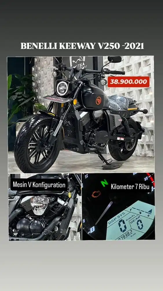 BENELLI KEEWAY V250 2021 | V-TWIN | KM 7RB | SIAP JALAN