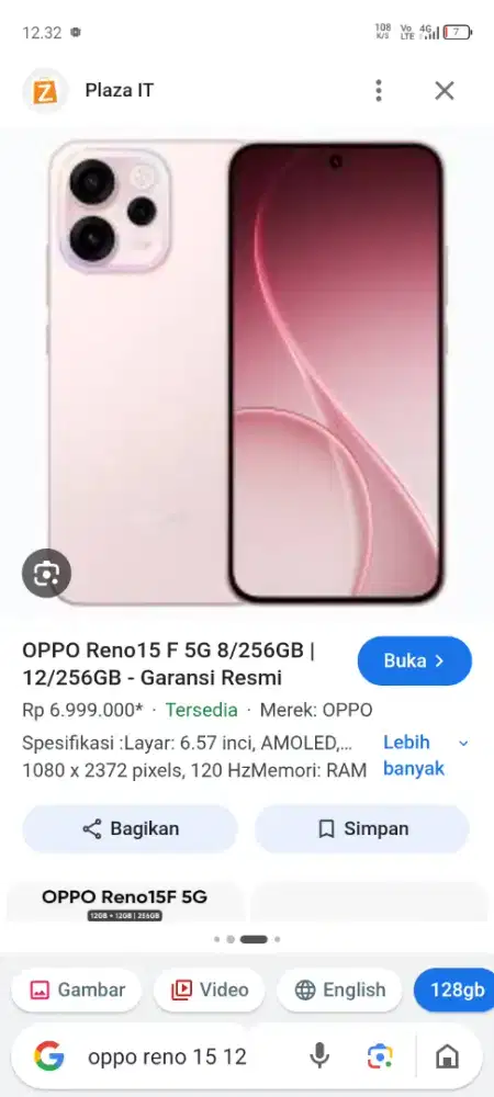 Oppo reno f 15 12/256