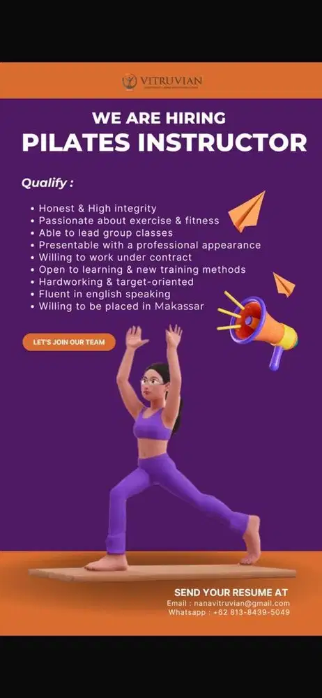 Loker Instruktur Pilates