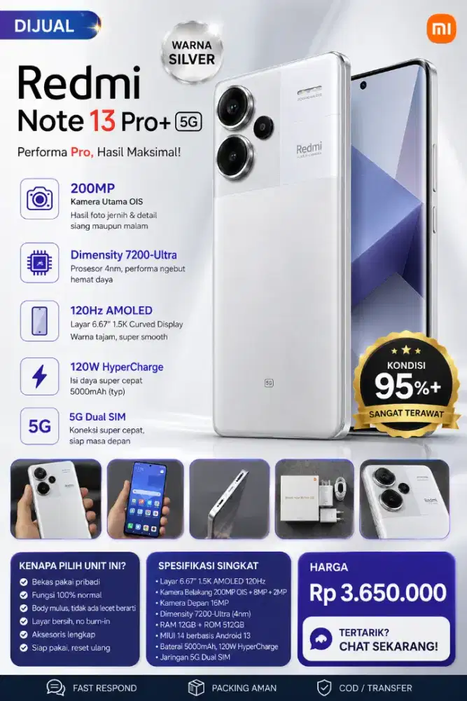 Dijual Redmi Note 13 Pro+5G. Bagus Terawat