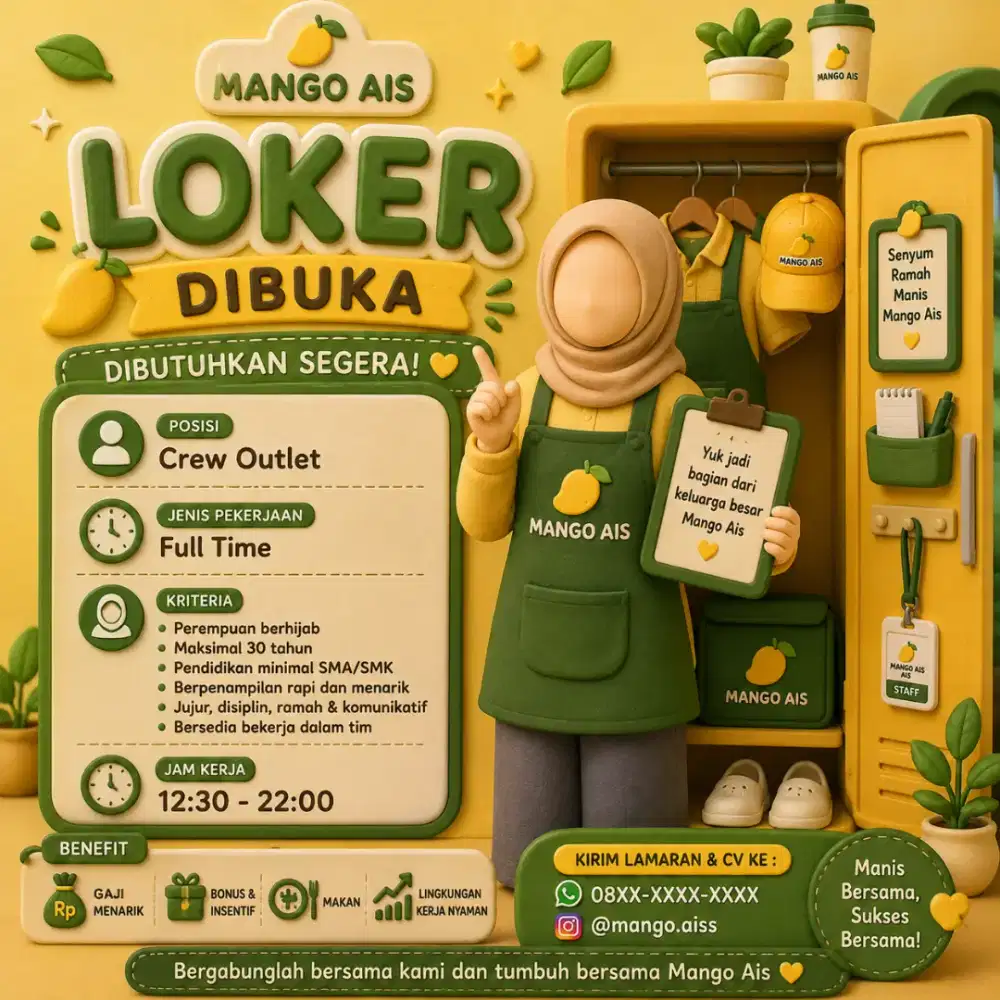 Loker Crew Outlet Mango Ais Cipinang Muara