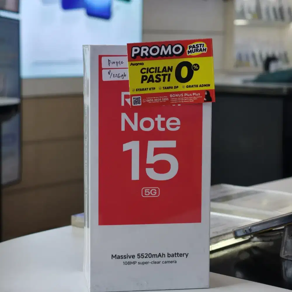 Ready Xiaomi note 15 5g ram 8/256. Cicilan mulai dari 400an saja