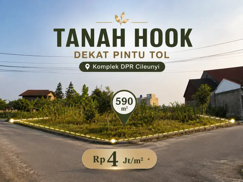 Tanah Hook 590 M² SHM Komplek Dpr Cileunyi