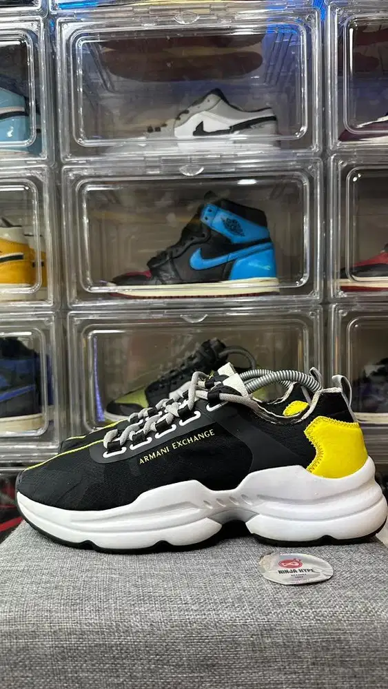 ARMANI EXCHANGE SNEAKERS BLACK WHITE YELLOW