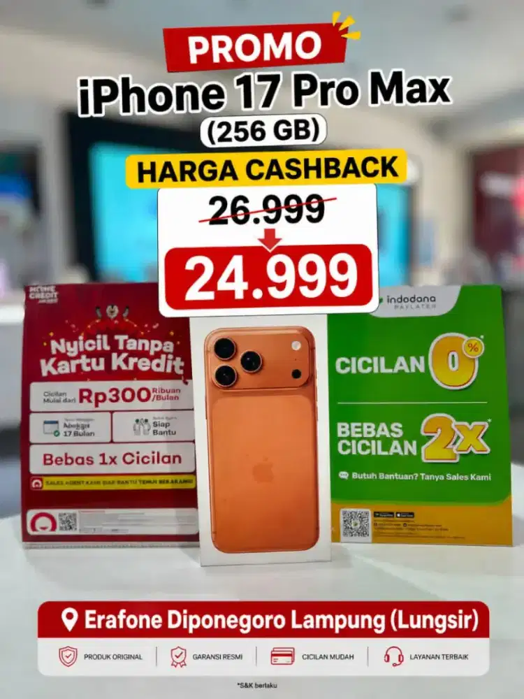 PROMO IPHONE 17 PM ||256GB GARANSI IBOX