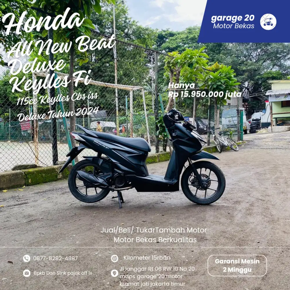 Honda All New Beat 110cc Deluxe keylles CBS ISS Tahun 2024